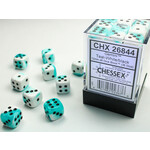 CHESSEX GEMINI TEAL-WHITE/BLACK 12mm d6 36-DIE SET