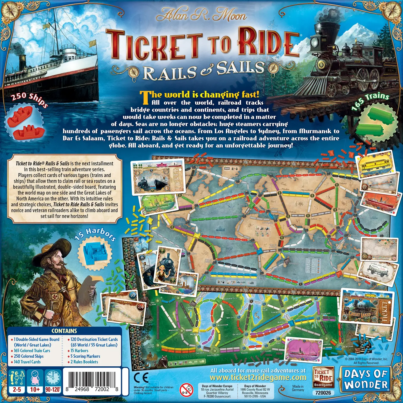 DAYS OF WONDER TICKET TO RIDE; RAILS & SAILS