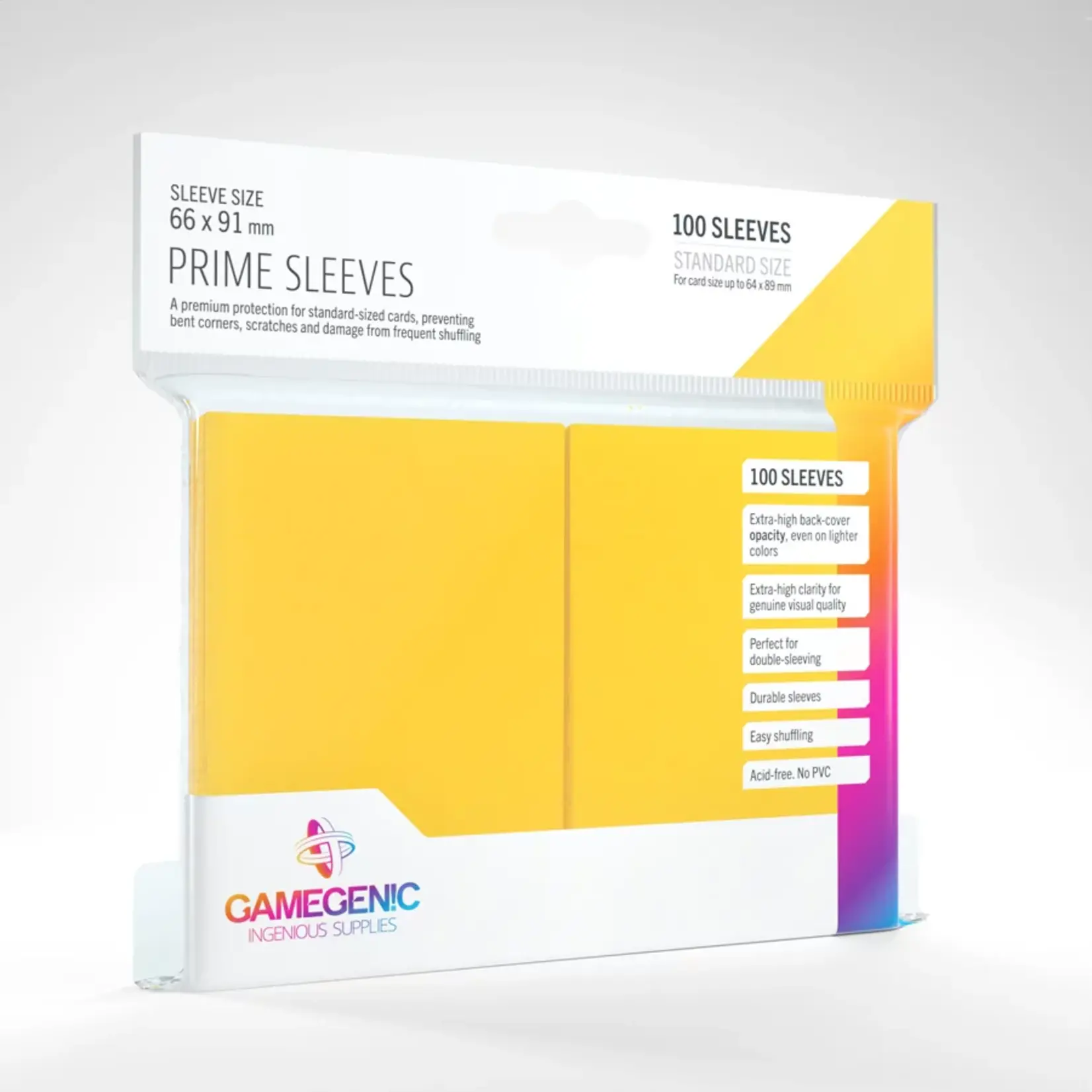 GAMEGENIC PRIME SLEEVES: YELLOW 66x91mm