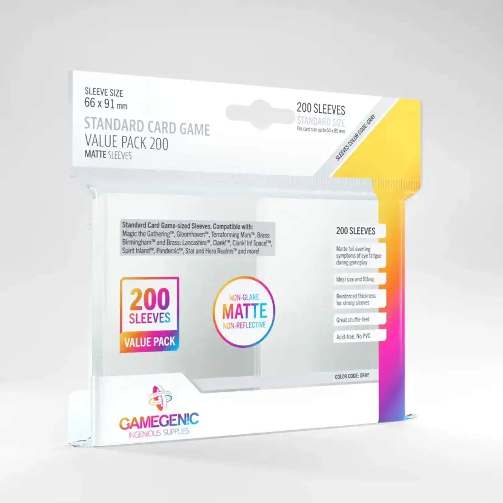 GAMEGENIC VALUE PACK 200 CT STANDARD MATTE SLEEVES