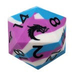 OLD SCHOOL DICE & ACCESSORIES SILICONE BLUE WHITE LILAC 50mm d20