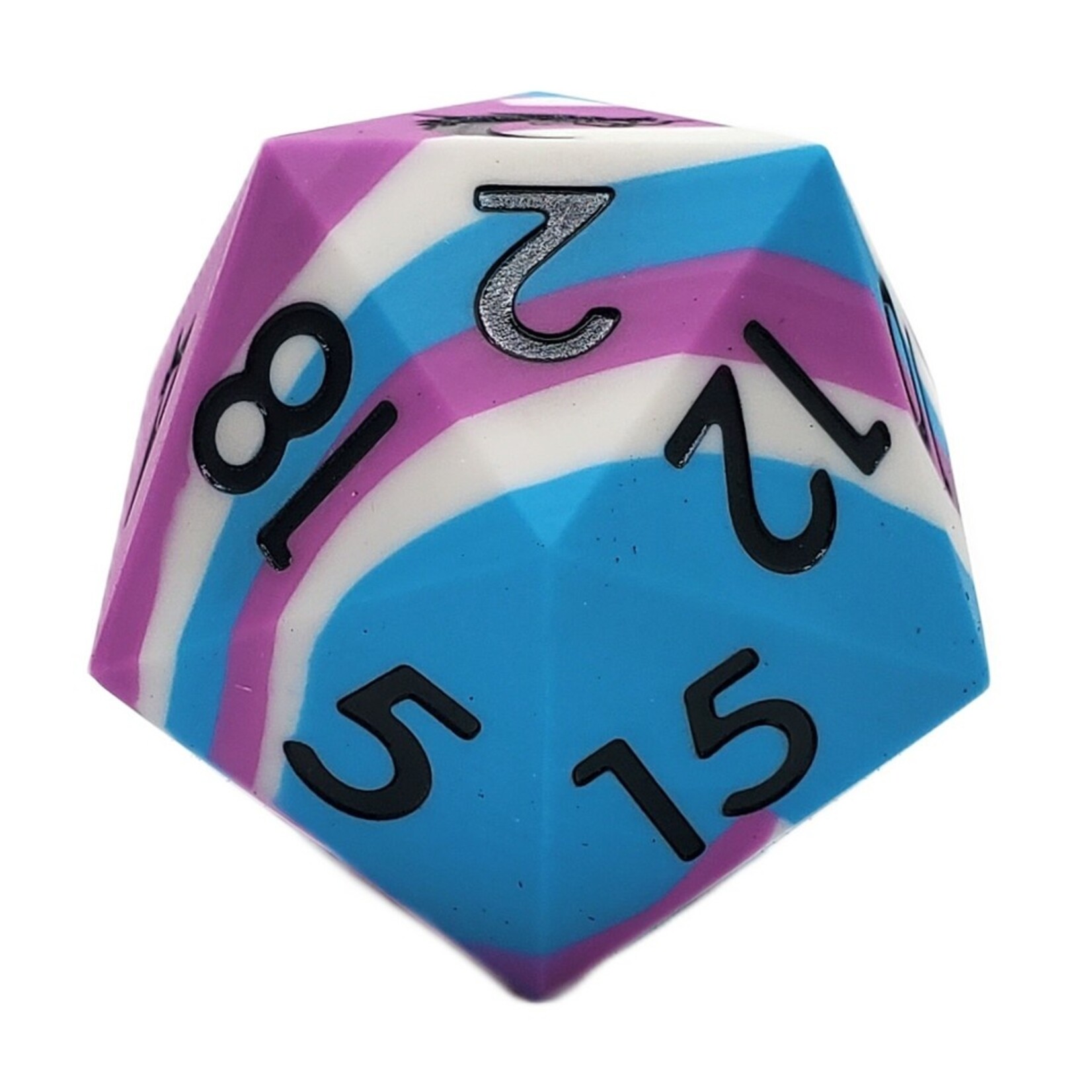 OLD SCHOOL DICE & ACCESSORIES SILICONE BLUE WHITE LILAC 50mm d20