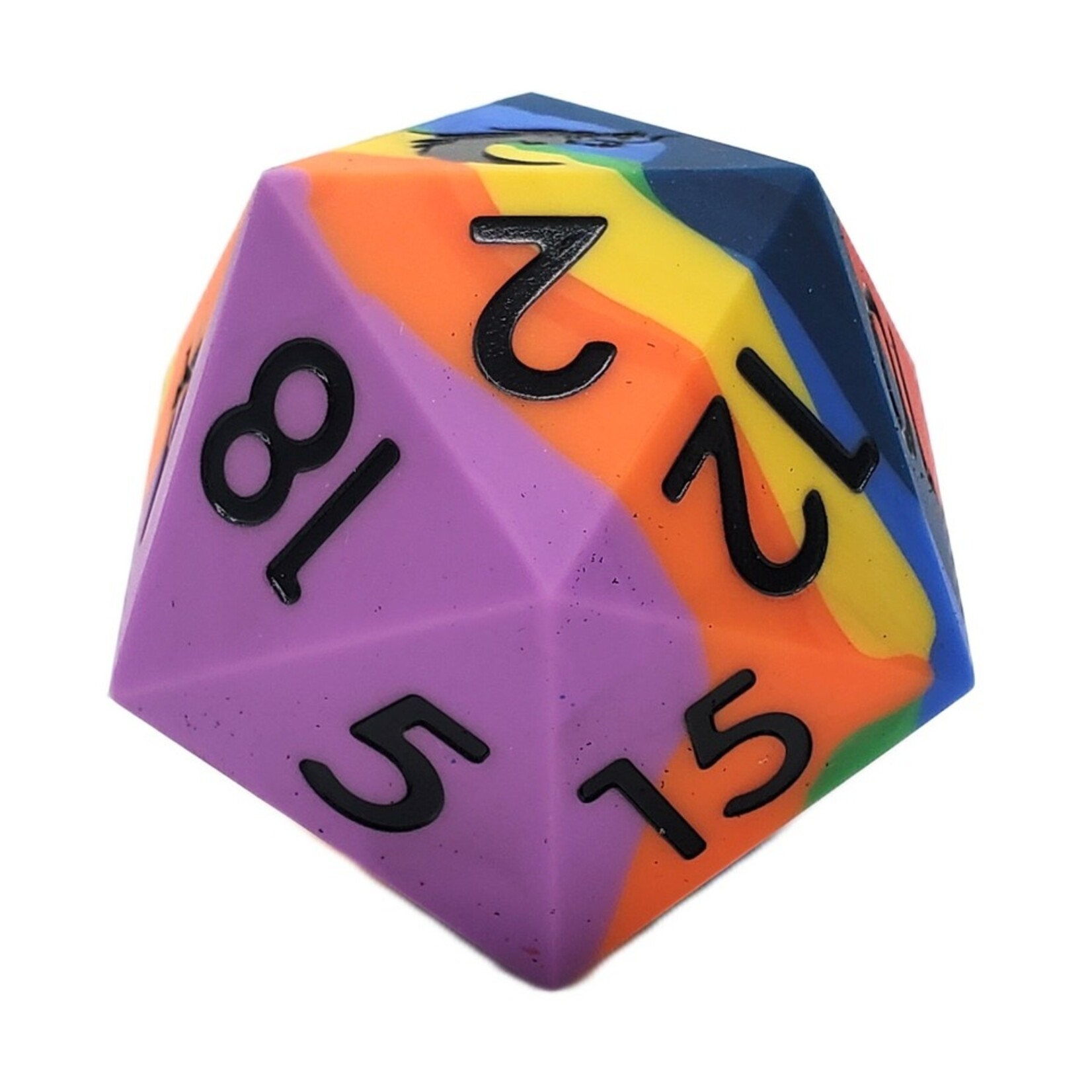 OLD SCHOOL DICE & ACCESSORIES SILICONE RAINBOW 50MM D20