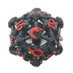 OLD SCHOOL DICE & ACCESSORIES SPINDOWN d20 HOLLOW SKULL BLACK NICKEL W/ RED