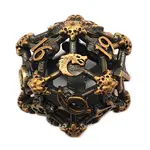 OLD SCHOOL DICE & ACCESSORIES SPINDOWN d20 HOLLOW SKULL ANCIENT GOLD
