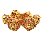 OLD SCHOOL DICE & ACCESSORIES HOLLOW DICE ALL SEEING EYE GOLD W/ RED 7PC SET