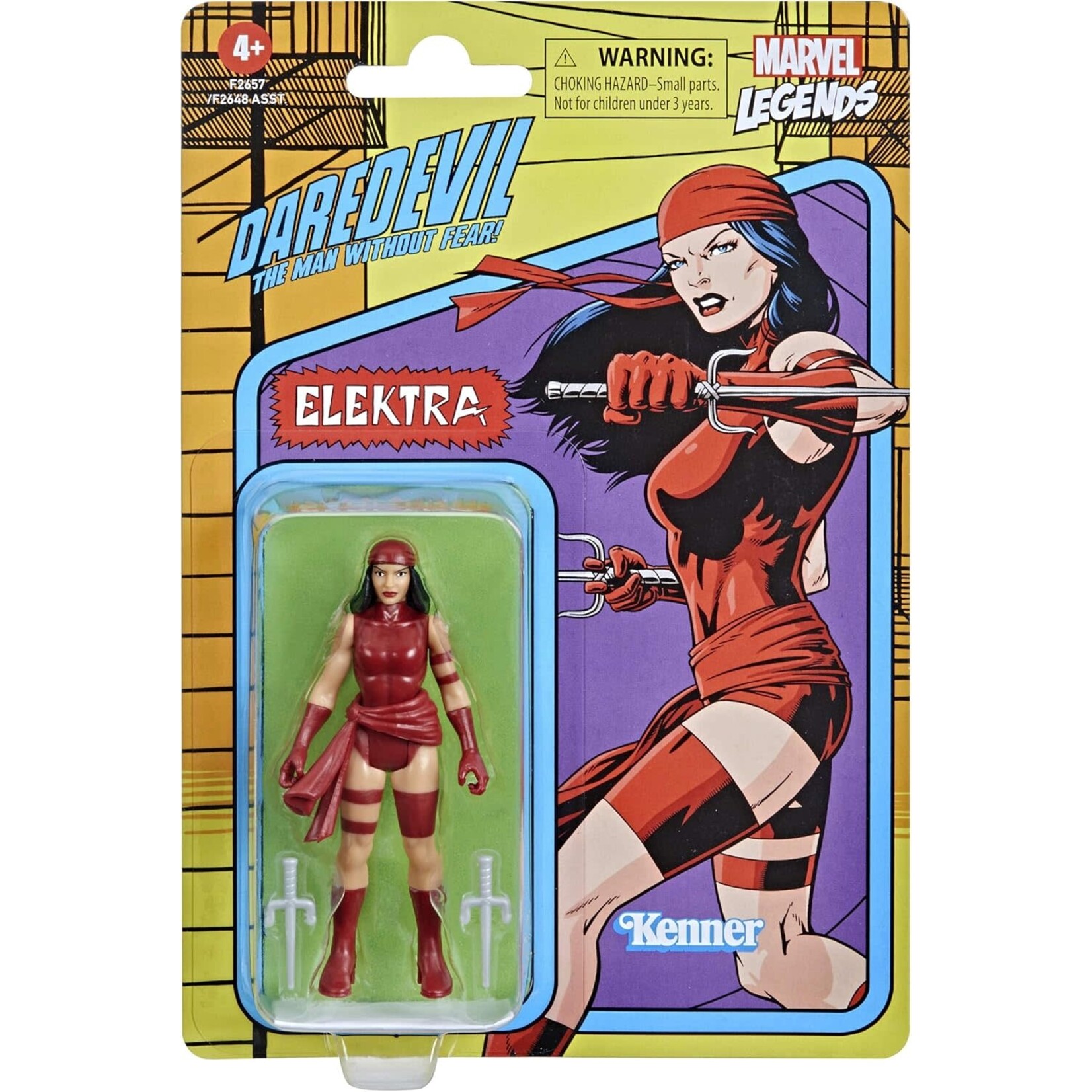 HASBRO ELEKTRA 3.75" KENNER RETRO CARD