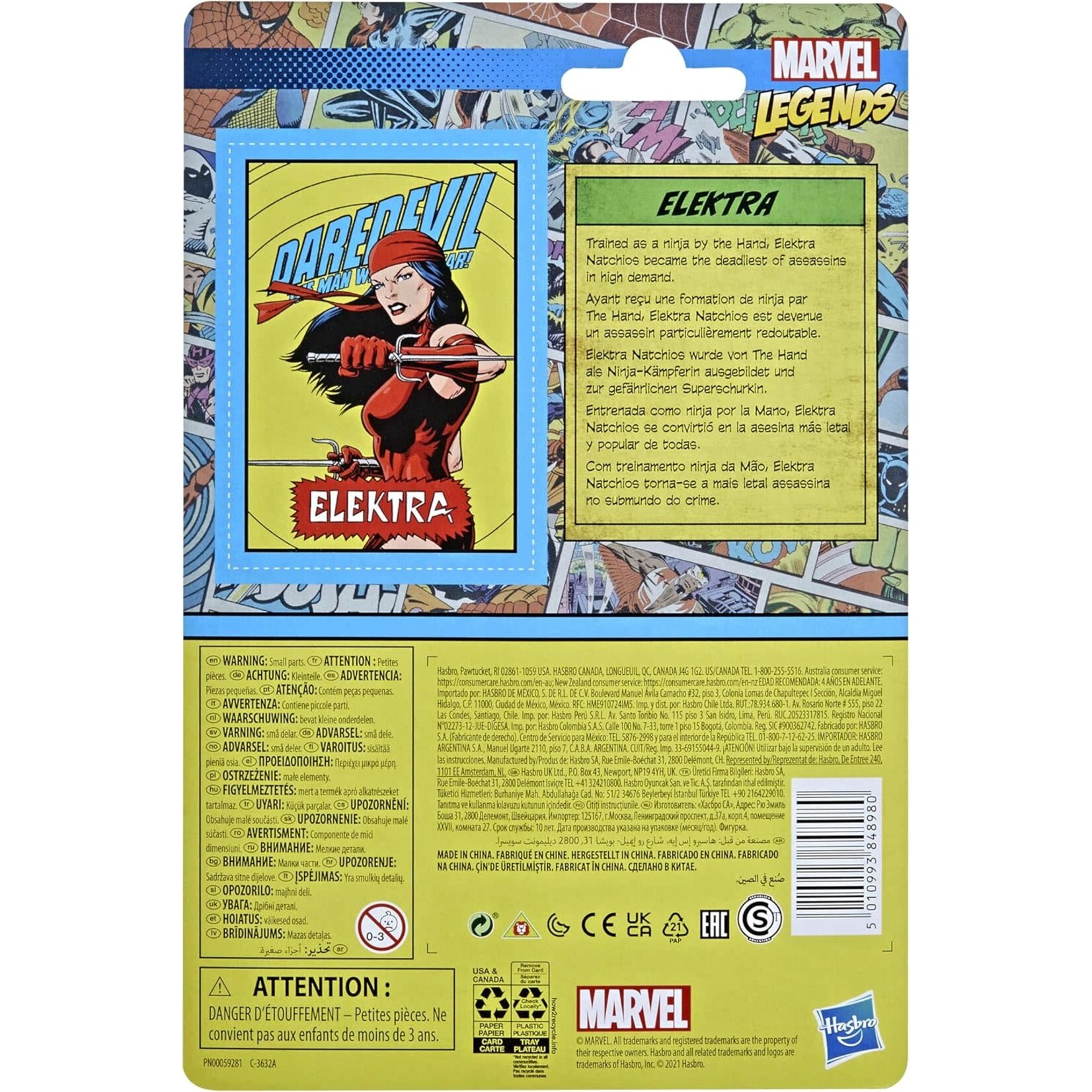 HASBRO ELEKTRA 3.75" KENNER RETRO CARD