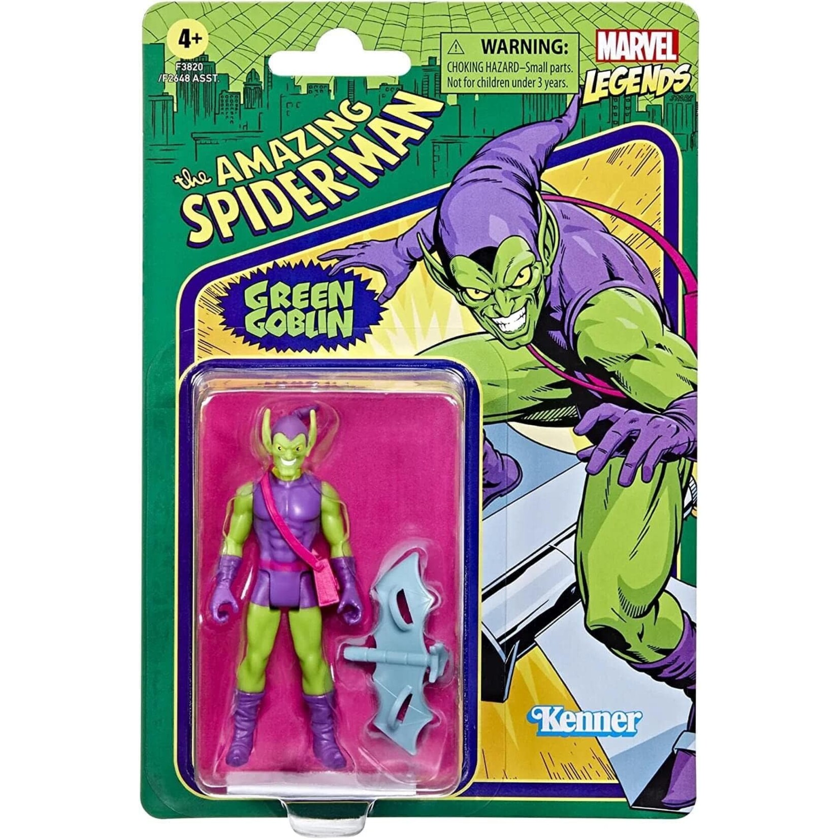 HASBRO GREEN GOBLIN 3.75" KENNER RETRO CARD