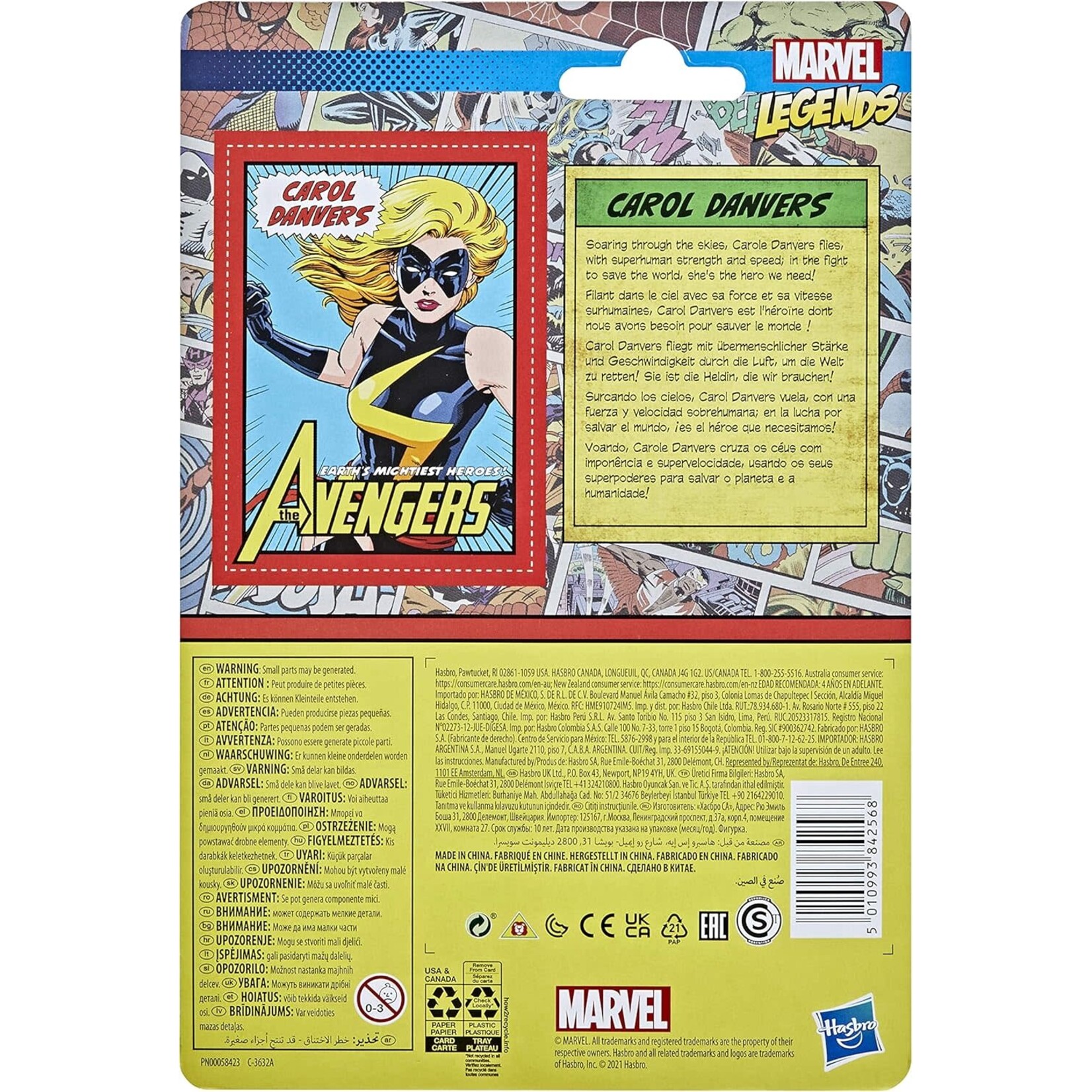 HASBRO CAROL DANVERS 3.75 KENNER RETRO CARD