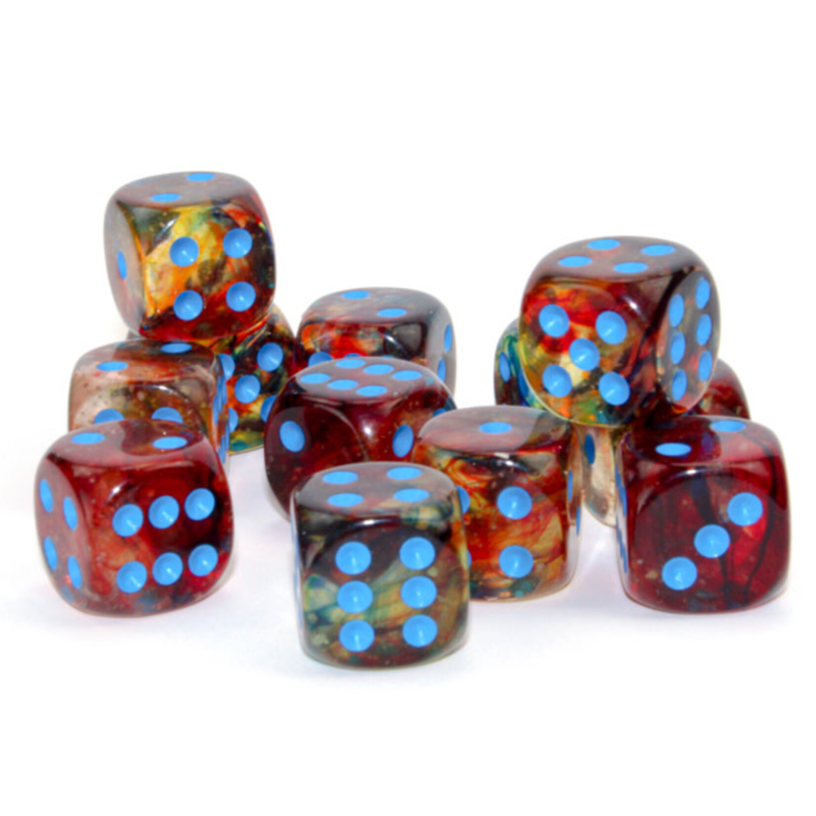 CHESSEX NEBULA PRIMARY/BLUE 16mm d6 12PC SET