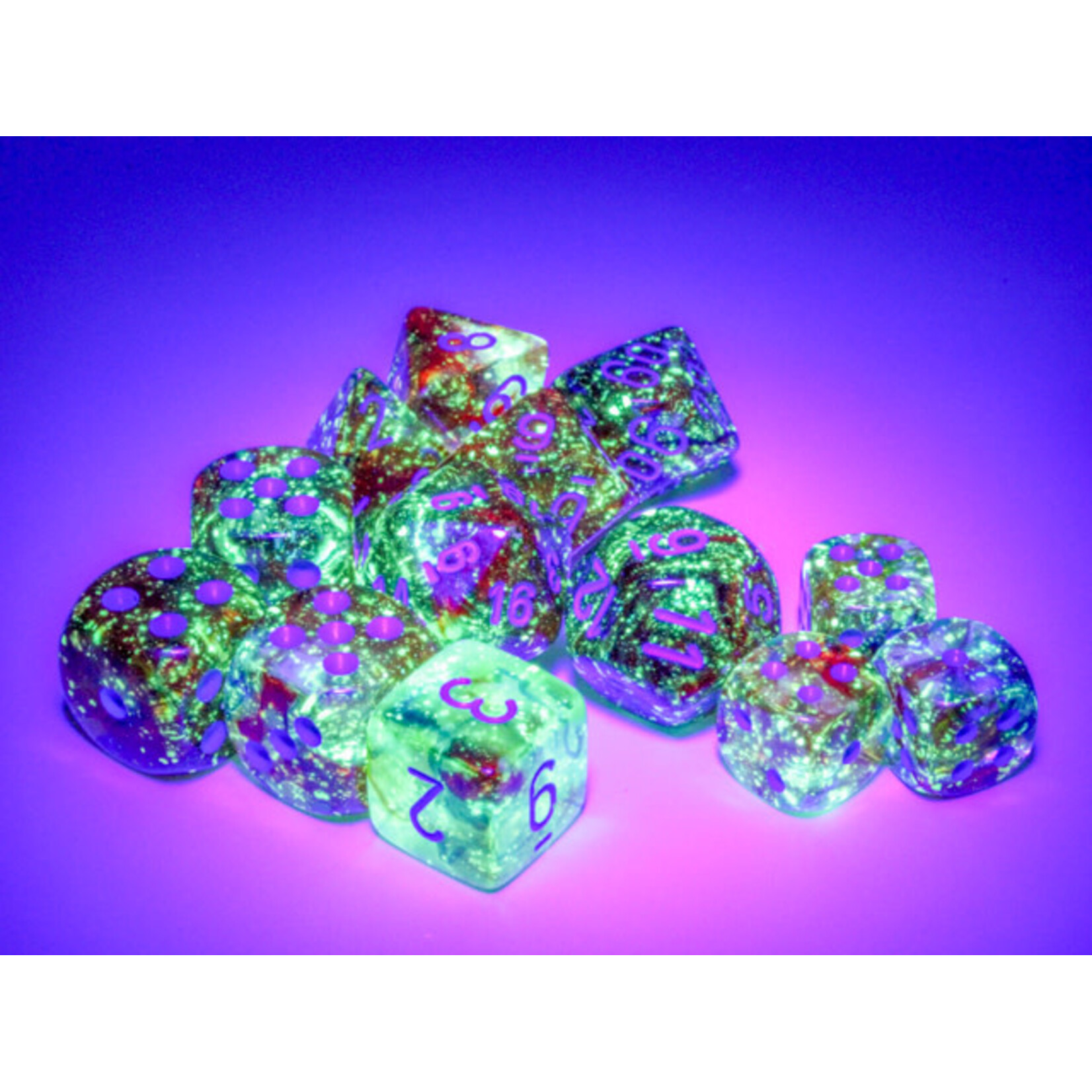 CHESSEX NEBULA PRIMARY/BLUE 16mm d6 12PC SET