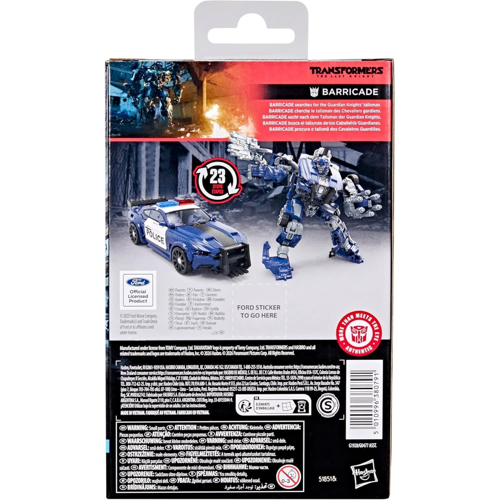 HASBRO/TAKARA TOMY BARRICADE THE LAST KNIGHT DELUXE