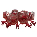 OLD SCHOOL DICE & ACCESSORIES INFUSED RED DRAGON 7PC SET