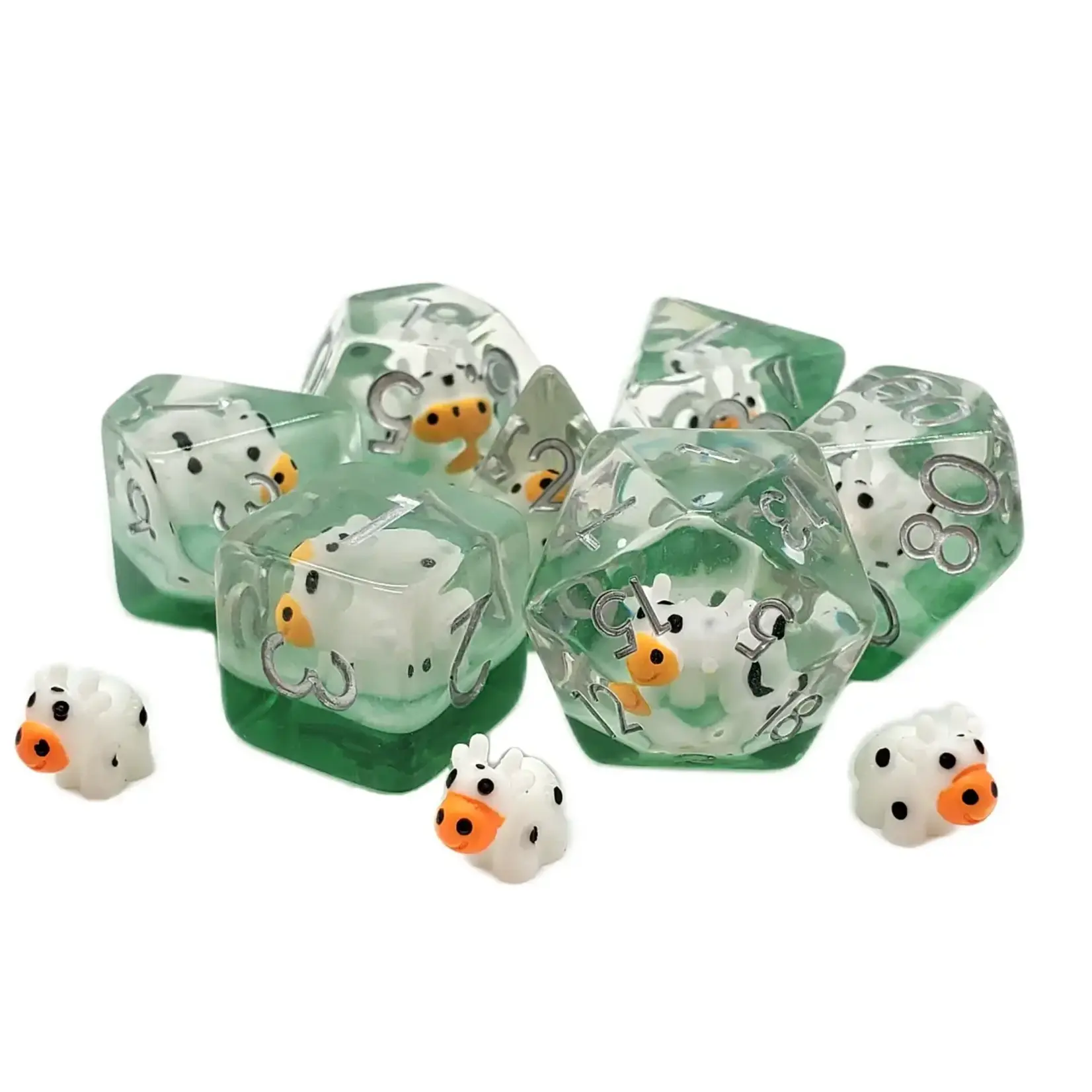OLD SCHOOL DICE & ACCESSORIES ANIMAL KINGDOM COW 7PC SET