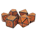 OLD SCHOOL DICE & ACCESSORIES MAGICAL RUNES ORANGE 7PC SET