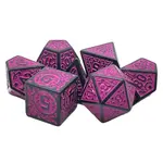 OLD SCHOOL DICE & ACCESSORIES MAGICAL RUNES PURPLE 7PC SET