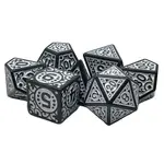 OLD SCHOOL DICE & ACCESSORIES MAGICAL RUNES SILVER 7PC SET