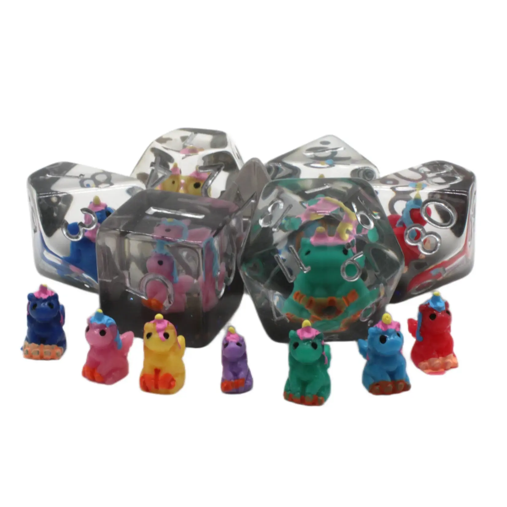 OLD SCHOOL DICE & ACCESSORIES INFUSED 7-COLOR UNICORN 7PC SET