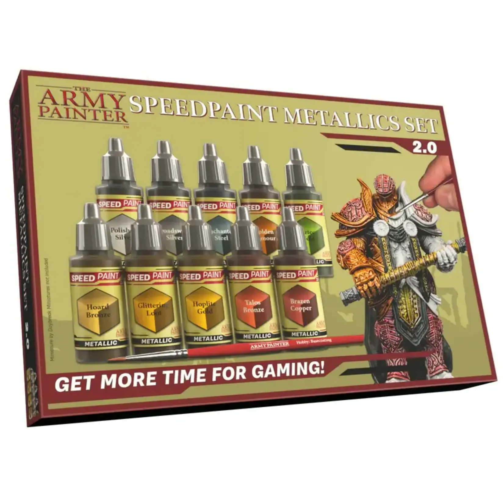 THE ARMY PAINTER METALLICS PAINT SET 2.0 10CT w/ BRUSH