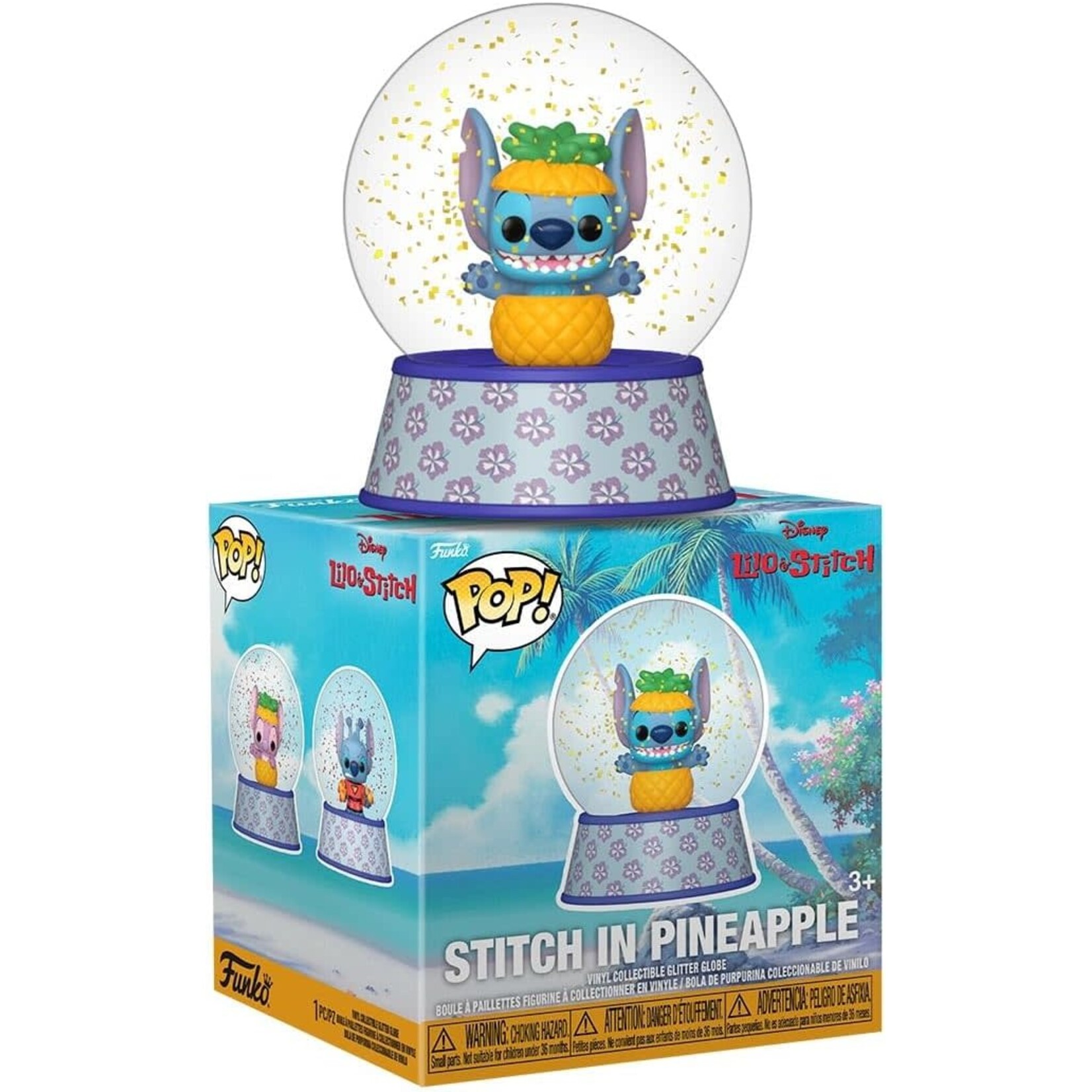 FUNKO STITCH IN PINEAPPLE MINI GLITTER GLOBE