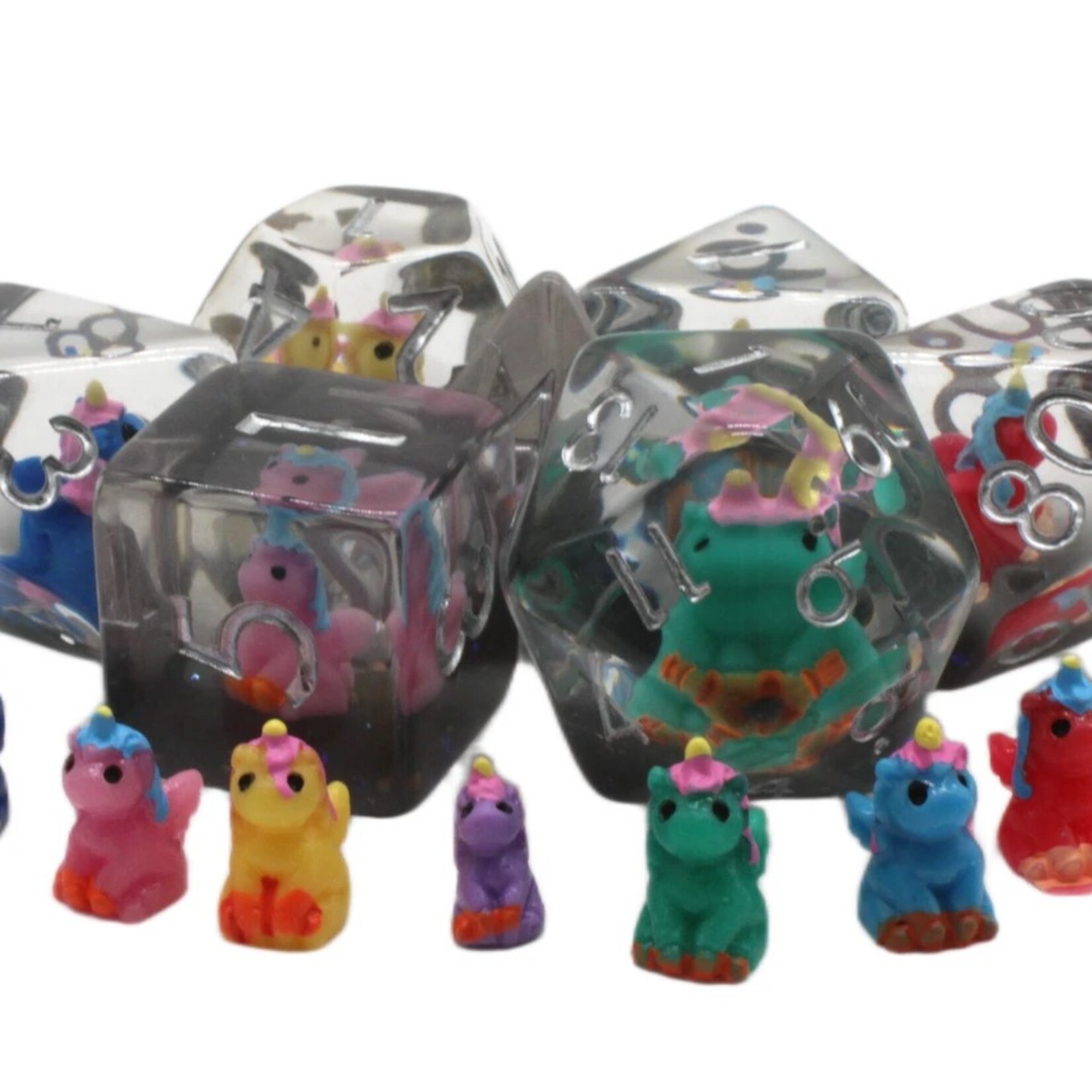 OLD SCHOOL DICE & ACCESSORIES INFUSED 7-COLOR UNICORN 7PC SET