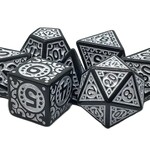 OLD SCHOOL DICE & ACCESSORIES MAGICAL RUNES SILVER 7PC SET
