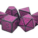 OLD SCHOOL DICE & ACCESSORIES MAGICAL RUNES PURPLE 7PC SET
