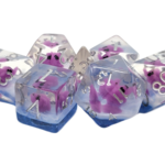 OLD SCHOOL DICE & ACCESSORIES ANIMAL KINGDOM BABY ELEPHANT PURPLE BLUE 7-DIE SET