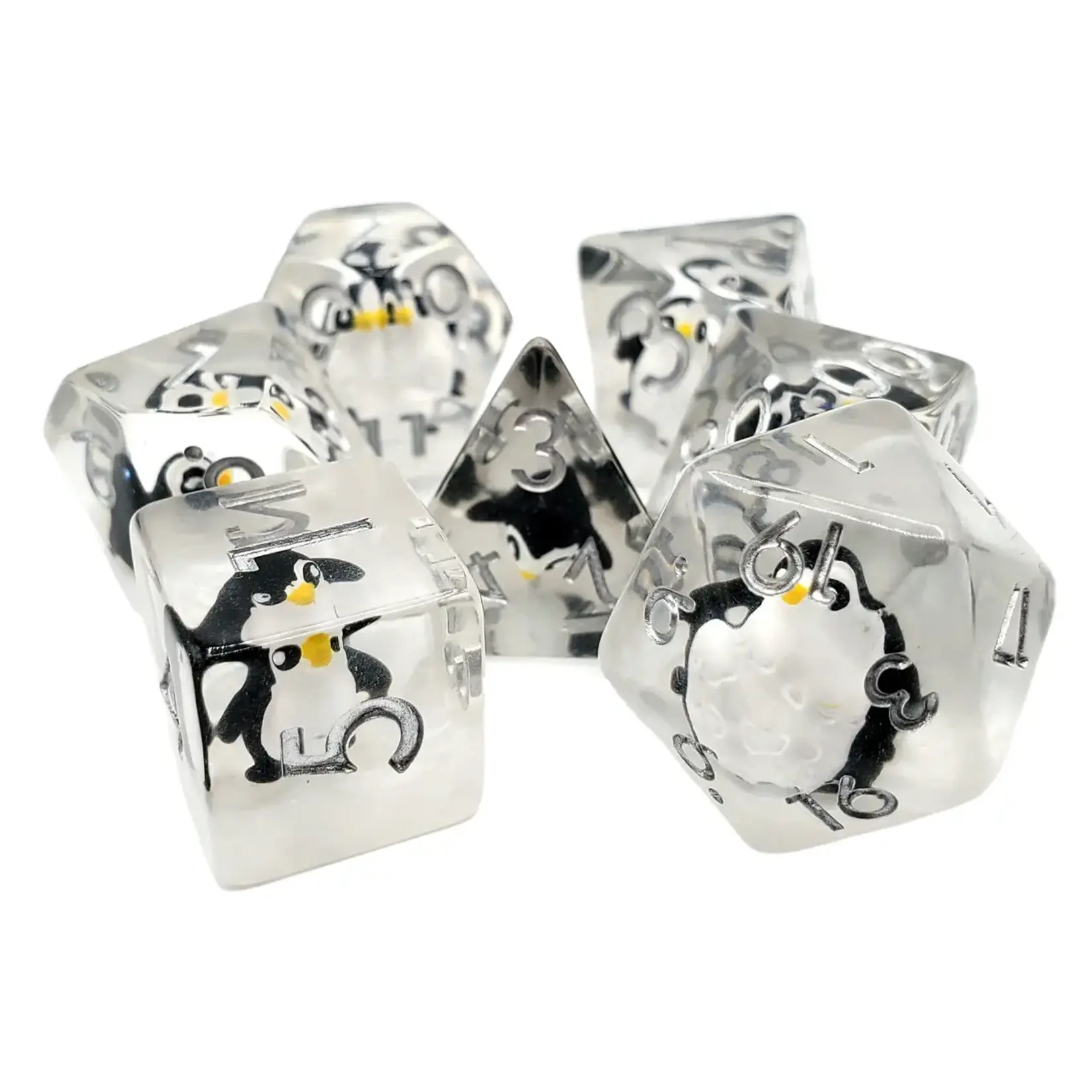 OLD SCHOOL DICE & ACCESSORIES ANIMAL KINGDOM PENGUIN 7PC SET