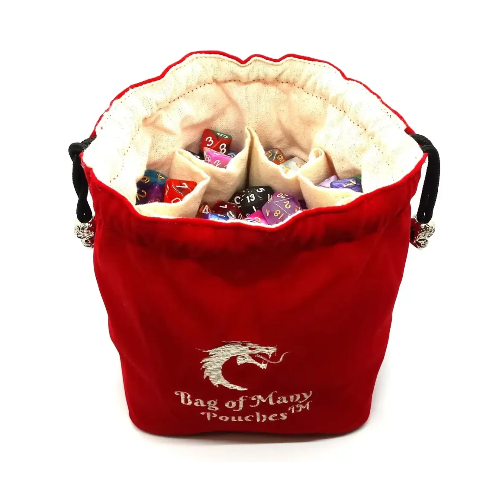 OLD SCHOOL DICE & ACCESSORIES BAG OF MANY POUCHES RED