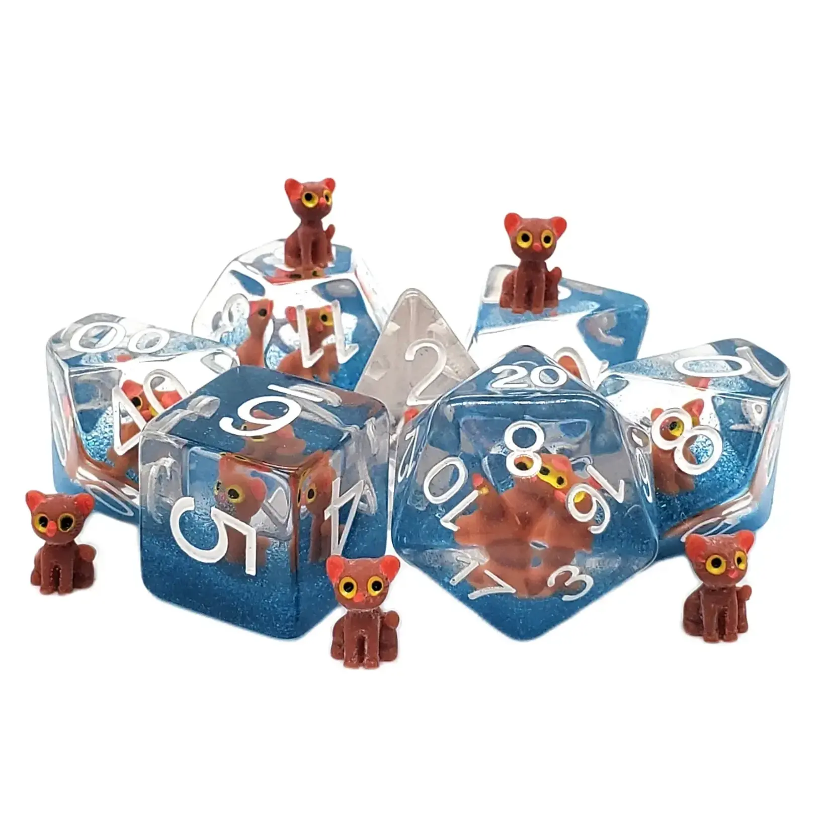 OLD SCHOOL DICE & ACCESSORIES ANIMAL KINGDOM HERE KITTY KITTY 7PC SET
