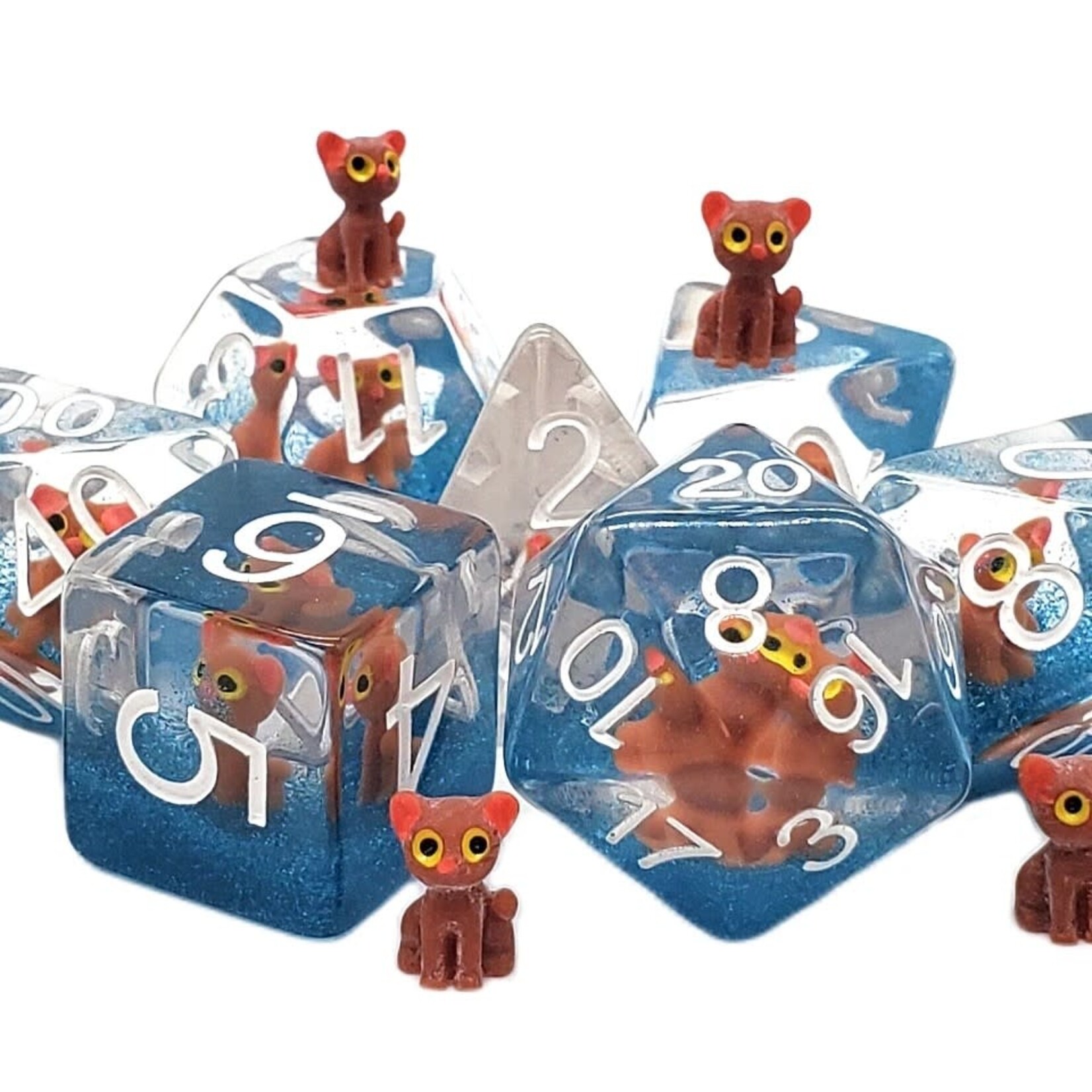 OLD SCHOOL DICE & ACCESSORIES ANIMAL KINGDOM HERE KITTY KITTY 7PC SET