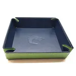 OLD SCHOOL DICE & ACCESSORIES ROLLING TRAY SQUARE GREEN W/ BLUE