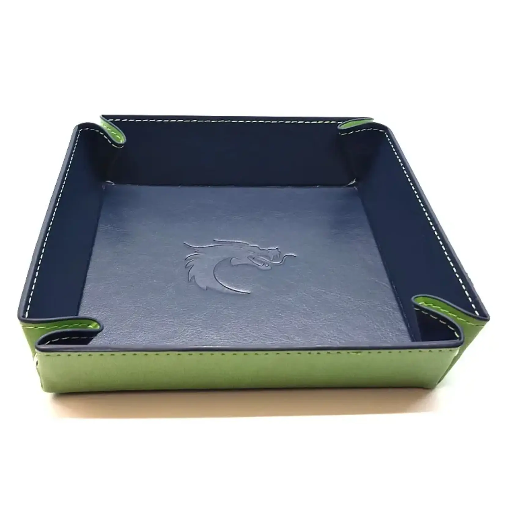 OLD SCHOOL DICE & ACCESSORIES ROLLING TRAY SQUARE GREEN W/ BLUE