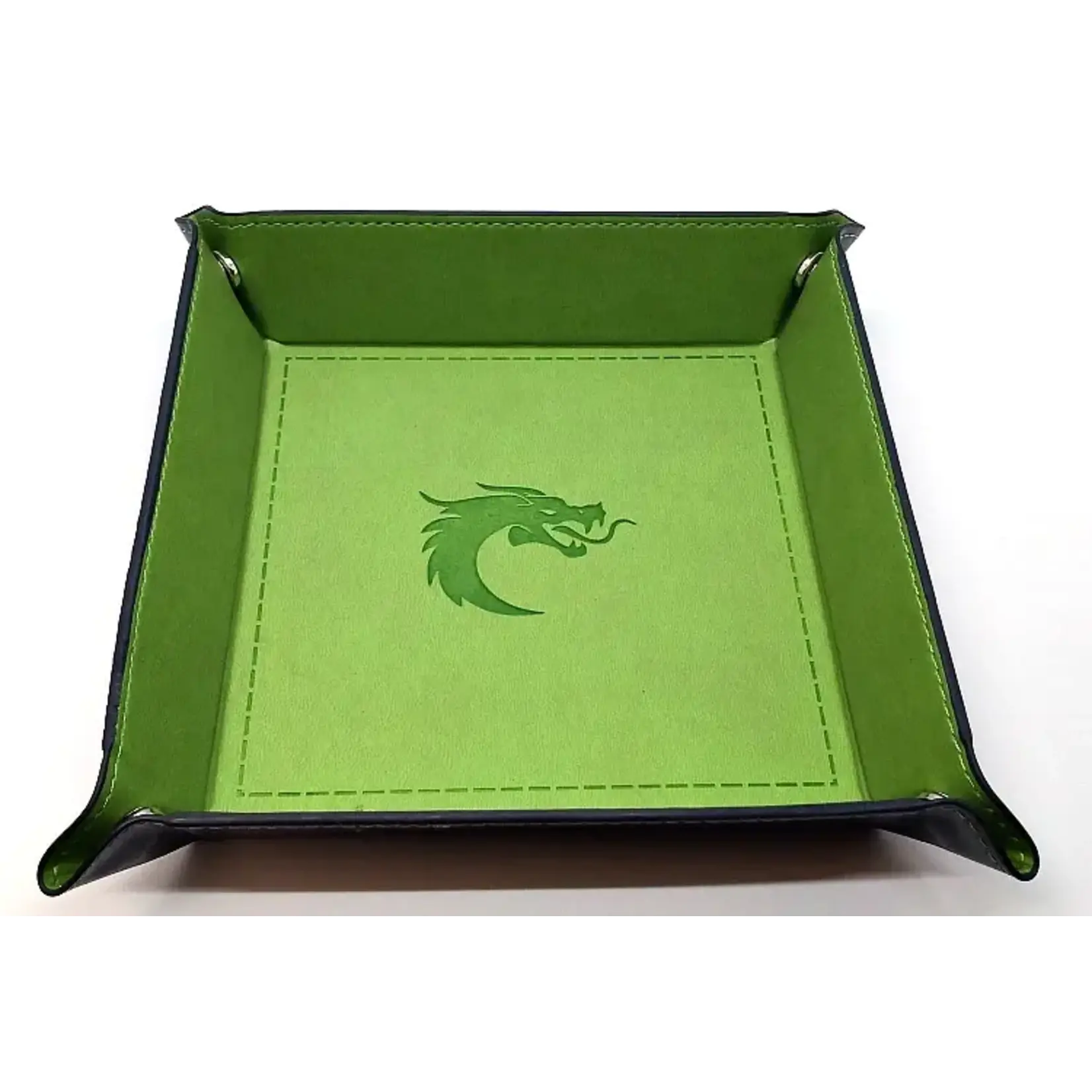 OLD SCHOOL DICE & ACCESSORIES ROLLING TRAY SQUARE GREEN W/ BLUE