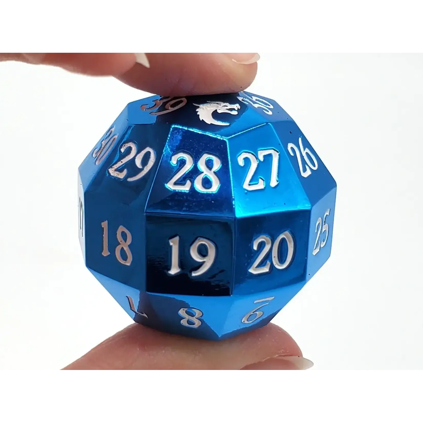 OLD SCHOOL DICE & ACCESSORIES METAL D40 SPINDOWN ELECTRIC BLUE