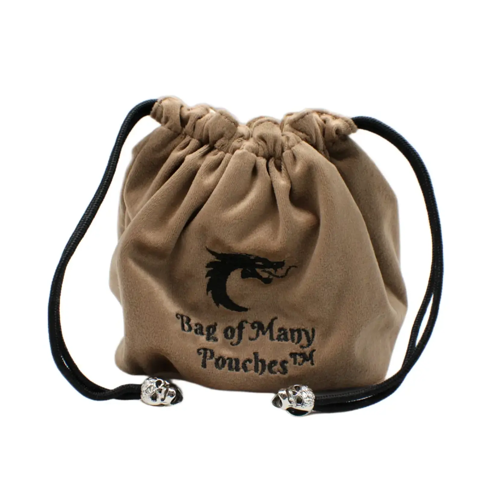 OLD SCHOOL DICE & ACCESSORIES BAG OF MANY POUCHES TAN W/ BLACK