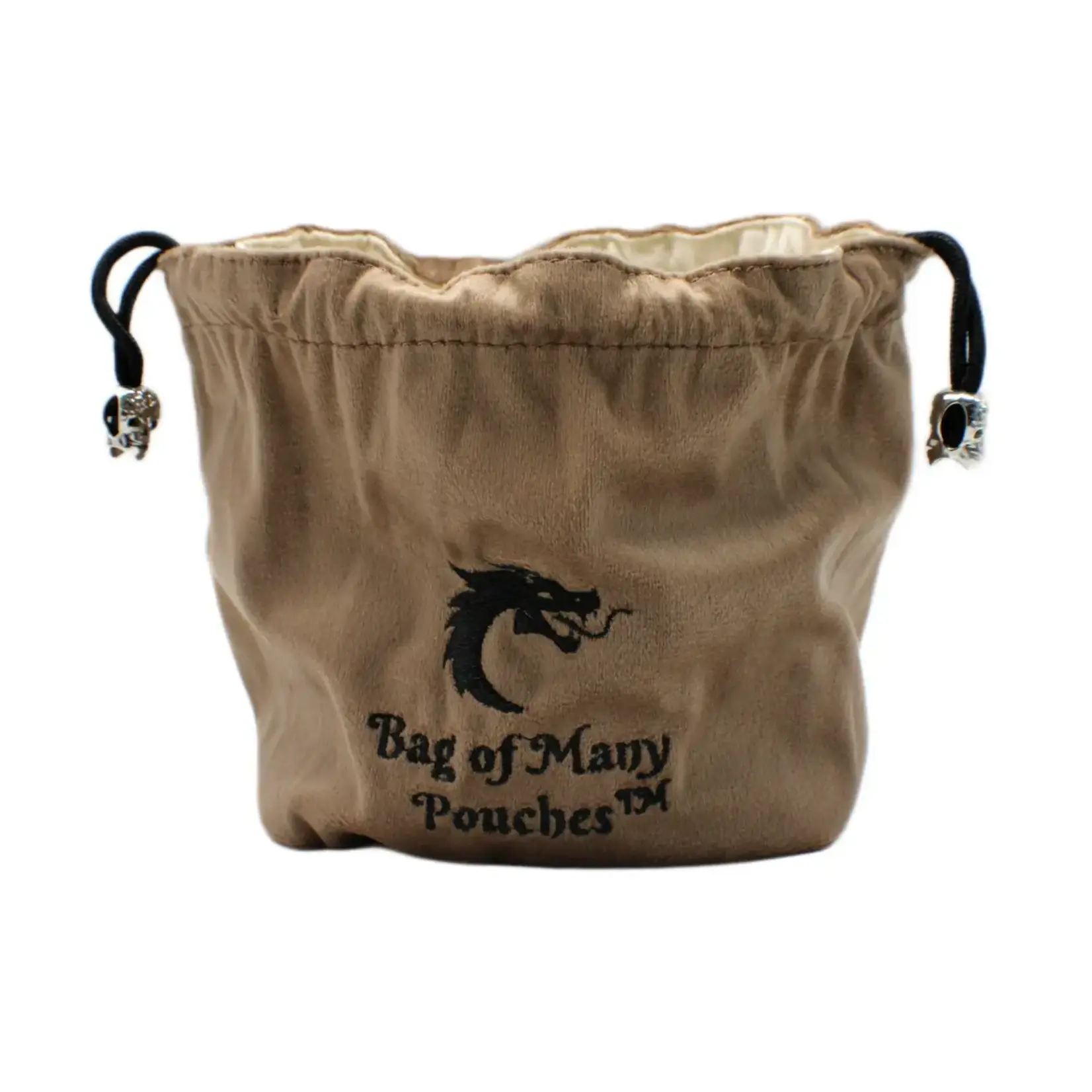 OLD SCHOOL DICE & ACCESSORIES BAG OF MANY POUCHES TAN W/ BLACK