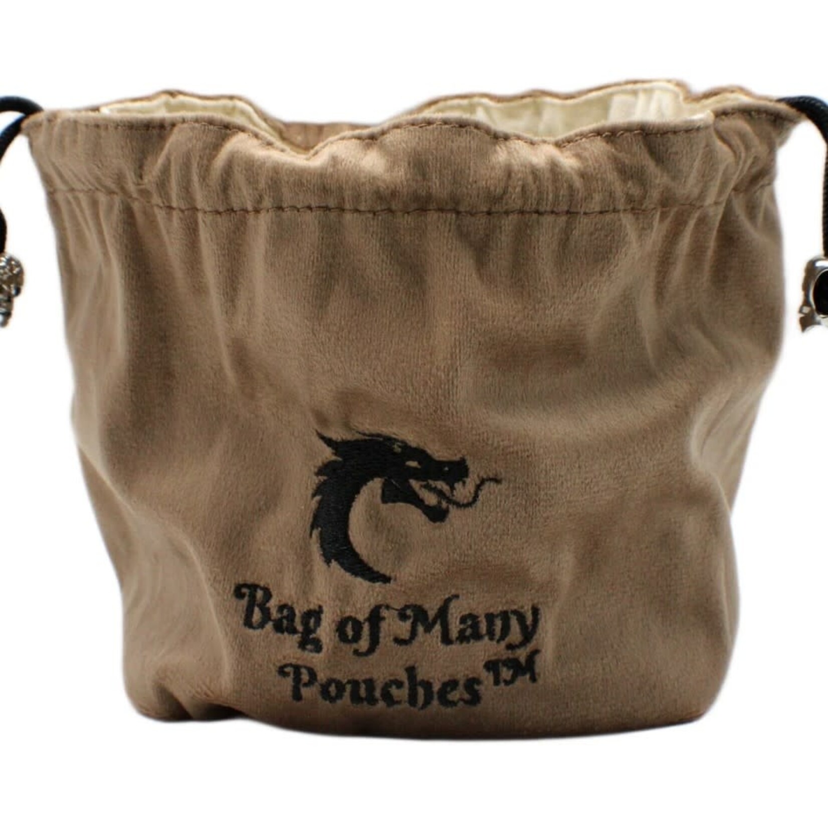 OLD SCHOOL DICE & ACCESSORIES BAG OF MANY POUCHES TAN W/ BLACK
