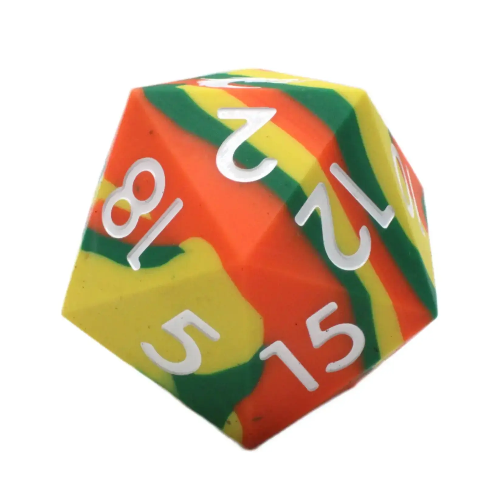 OLD SCHOOL DICE & ACCESSORIES SILICONE ORANGE GREEN YELLOW 50mm d20