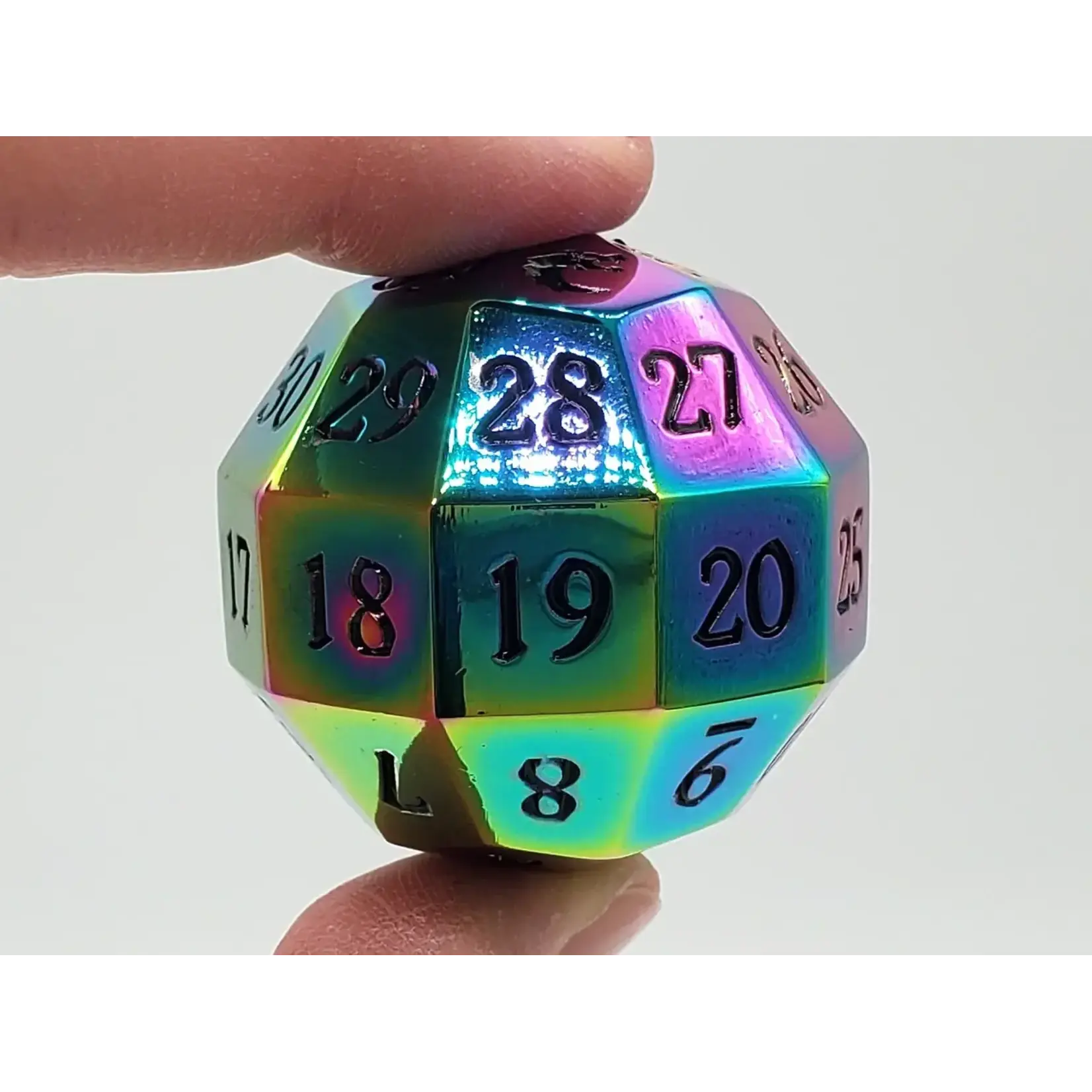 OLD SCHOOL DICE & ACCESSORIES METAL D40 SPINDOWN RAINBOW