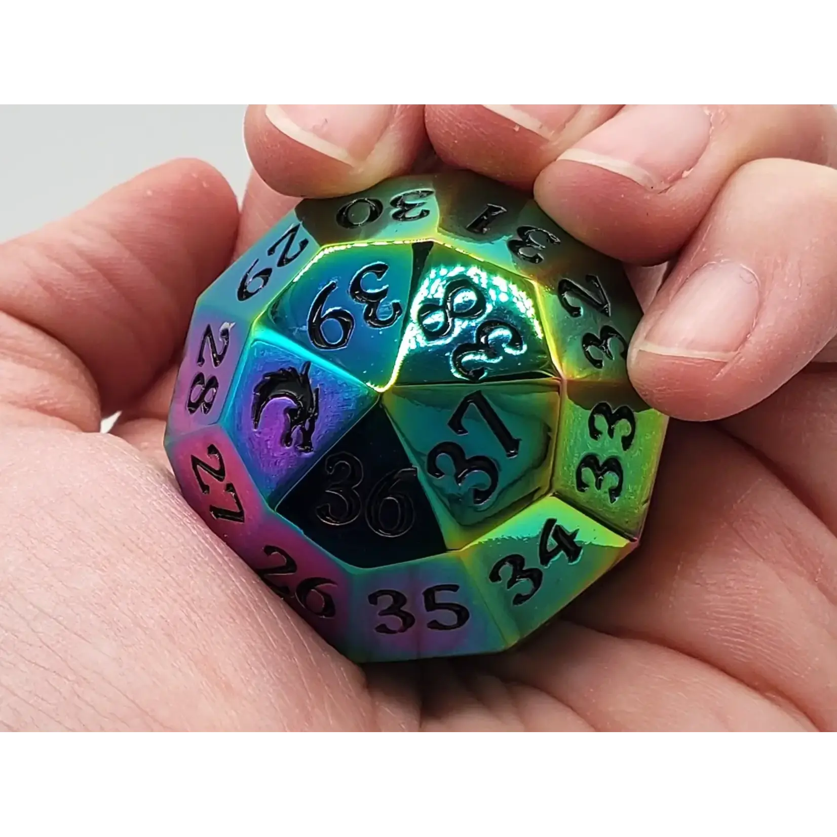 OLD SCHOOL DICE & ACCESSORIES METAL D40 SPINDOWN RAINBOW