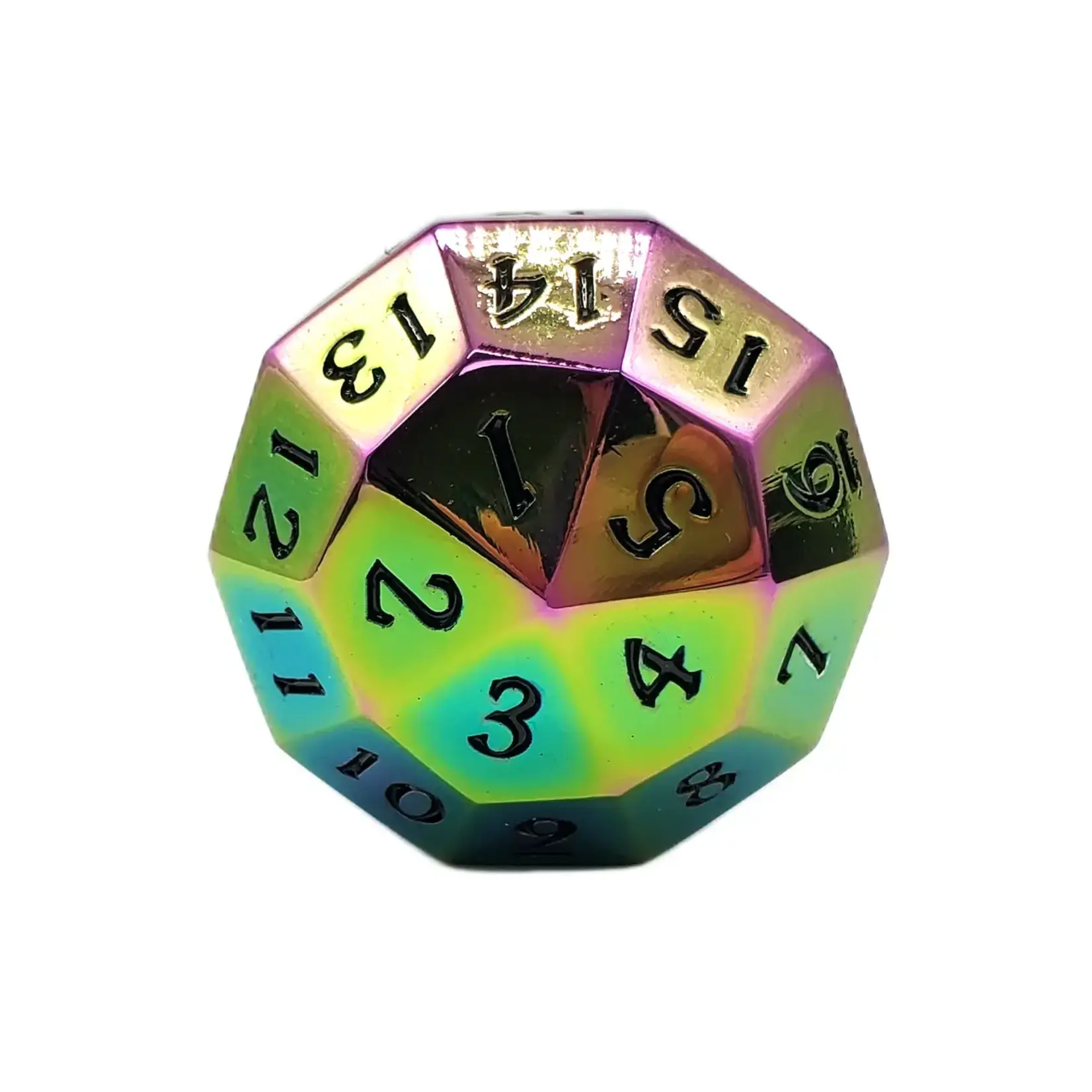 OLD SCHOOL DICE & ACCESSORIES METAL D40 SPINDOWN RAINBOW