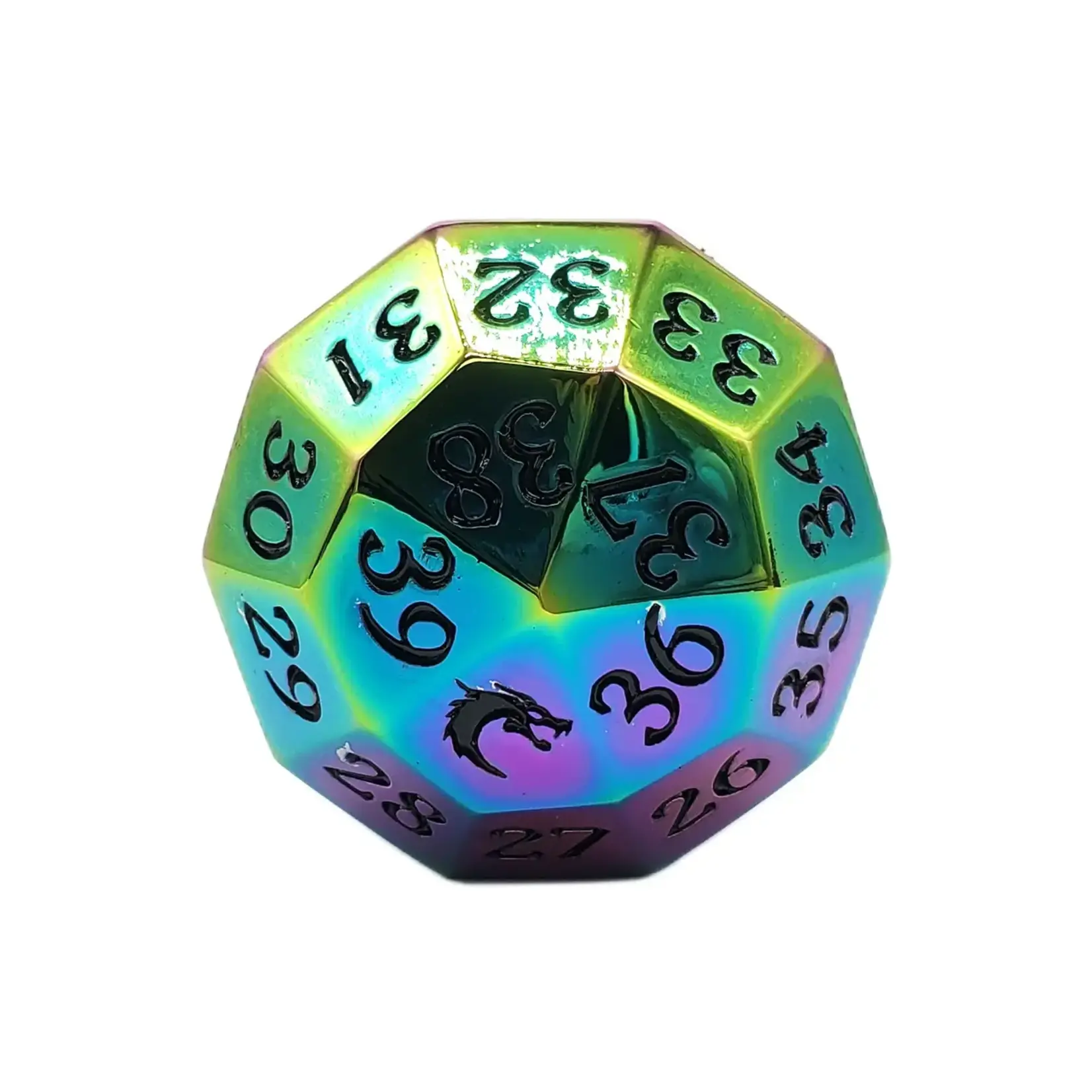 OLD SCHOOL DICE & ACCESSORIES METAL D40 SPINDOWN RAINBOW
