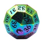 OLD SCHOOL DICE & ACCESSORIES METAL D40 SPINDOWN RAINBOW