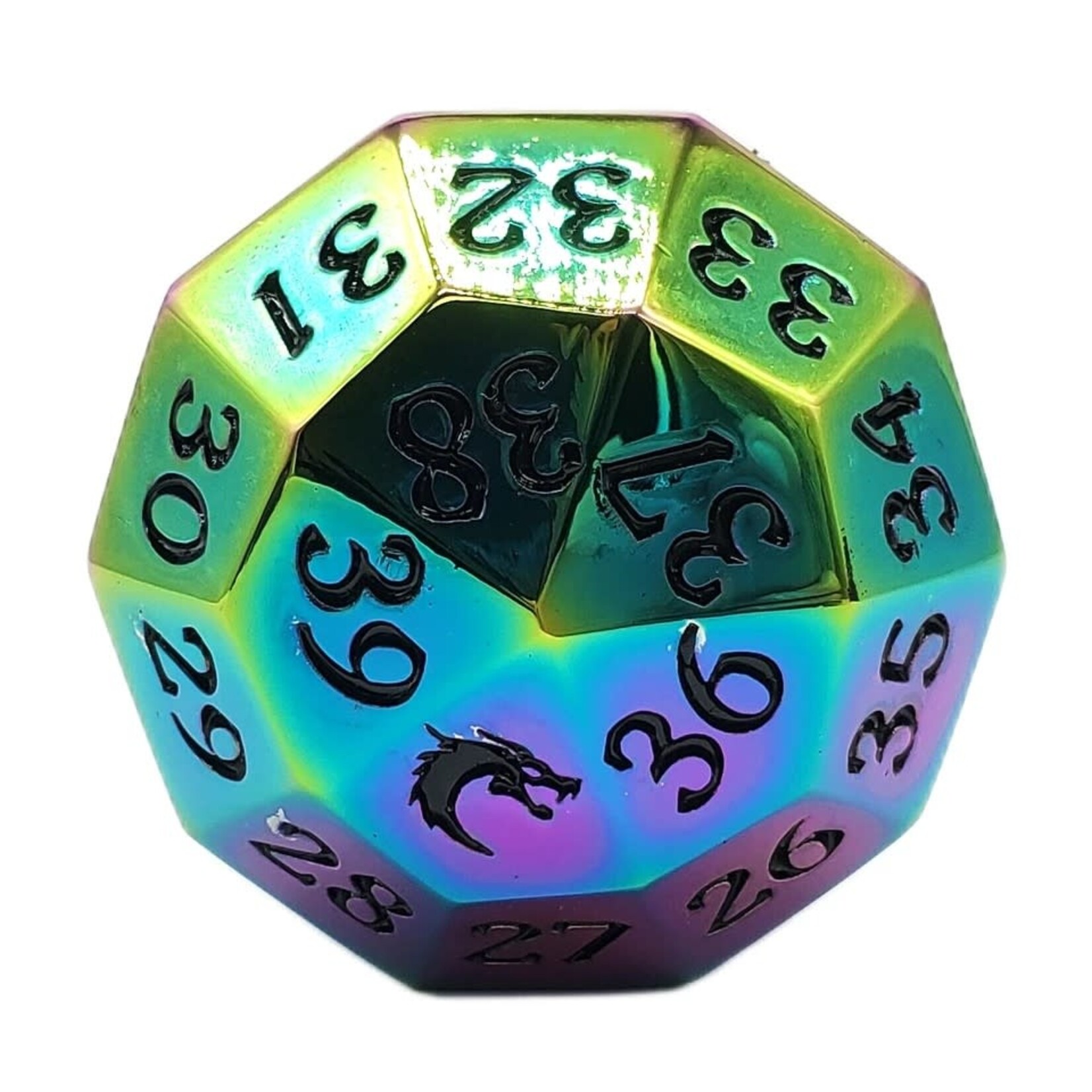 OLD SCHOOL DICE & ACCESSORIES METAL D40 SPINDOWN RAINBOW