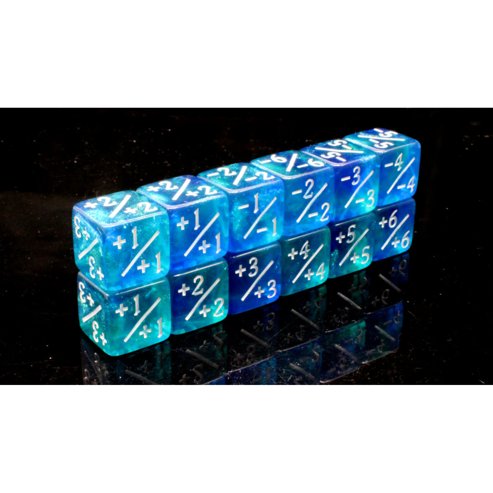 OLD SCHOOL DICE & ACCESSORIES GALAXY DEEP SPACE +/- COUNTER DICE 12CT SET