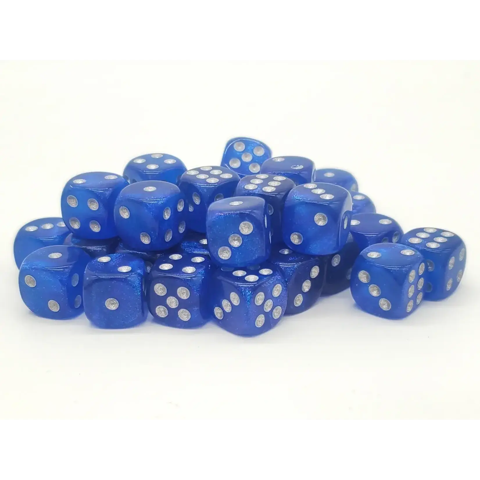 OLD SCHOOL DICE & ACCESSORIES GALAXY BLUE SHIMMER 12mm D6 36PC SET