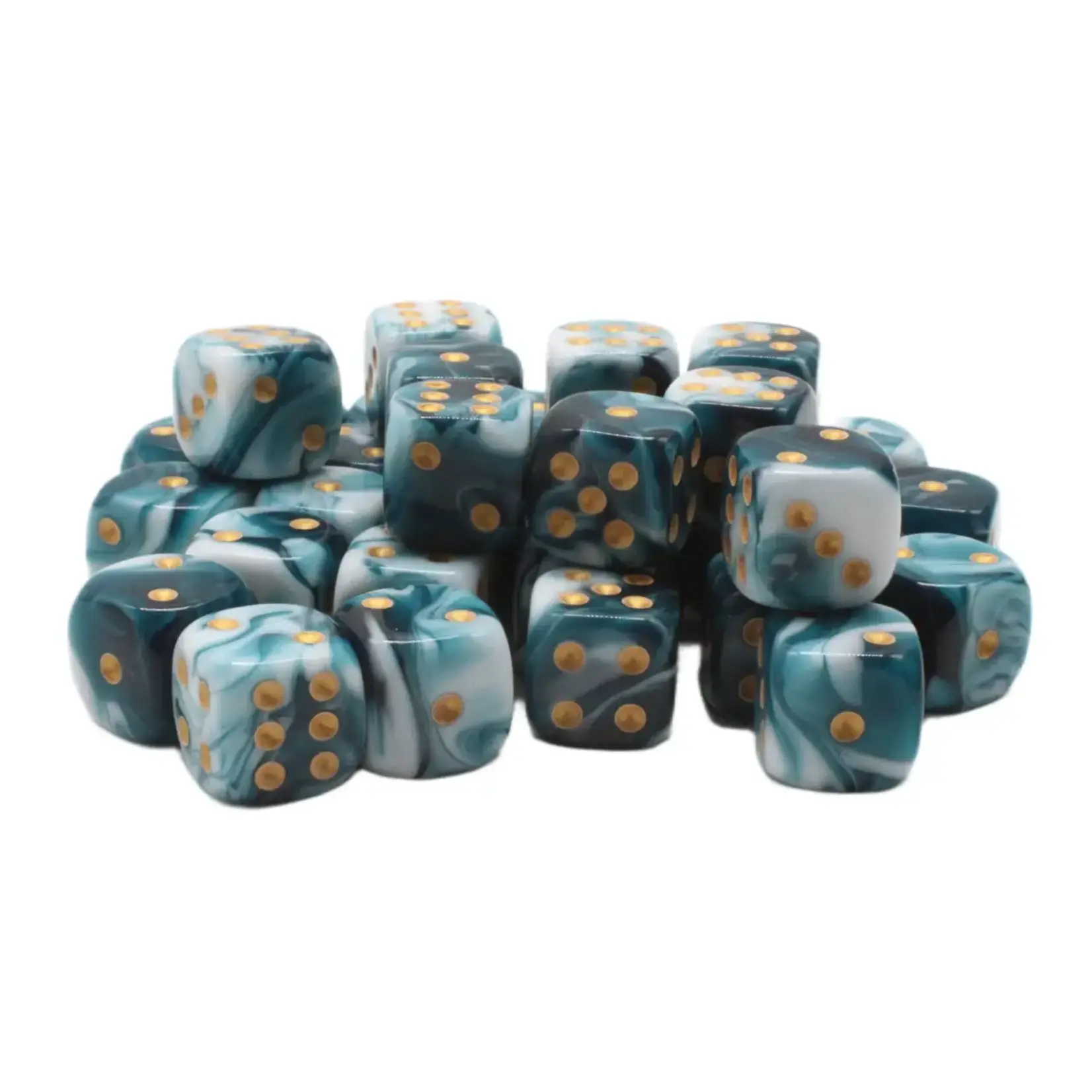 OLD SCHOOL DICE & ACCESSORIES VORPAL DARK BLUE AND WHITE W/ GOLD 12mm D6 36PC SET